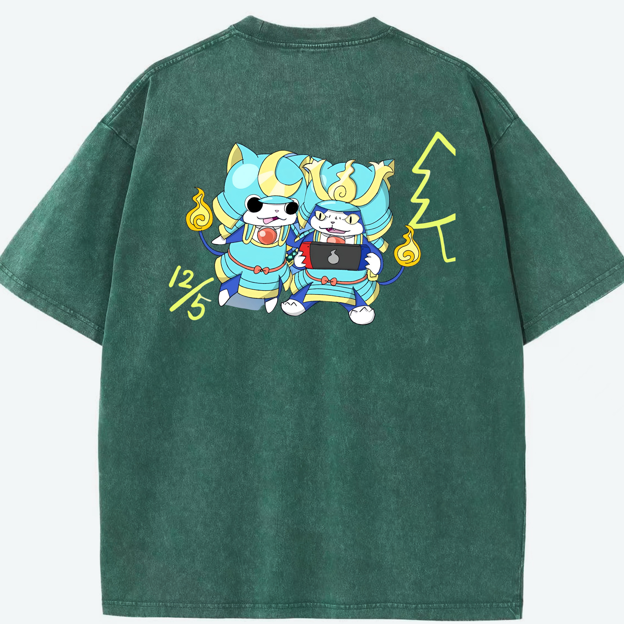 （画像用） 妖怪ウォッチ Yo-kai Watch 綿100% ヴィンテージ風 半袖Tシャツ（背面プリント）